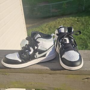 Nike Air Jordan 1 Mid "Black/White" Youth Sneakers – Size 11C